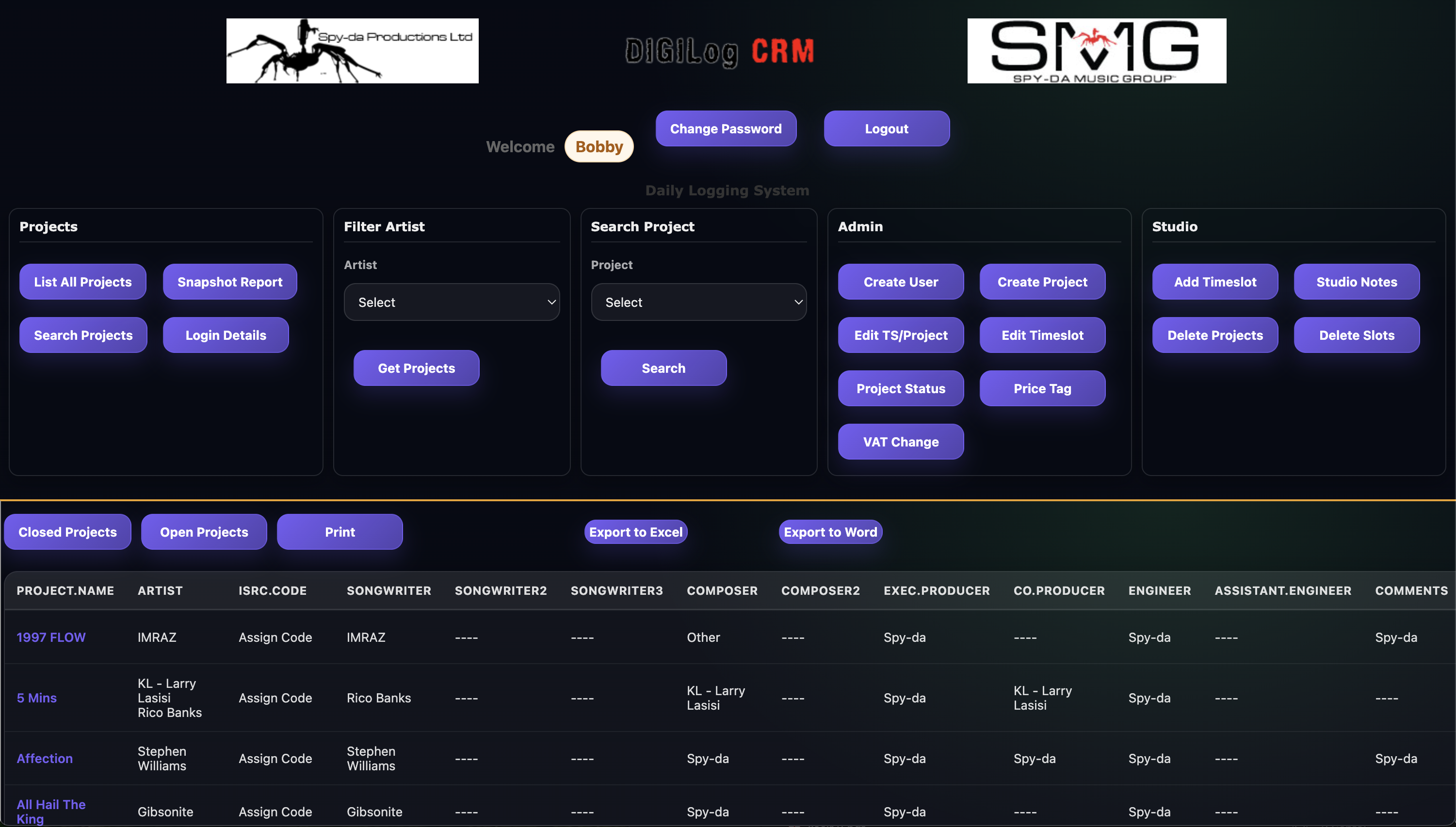 Digital Studio Log project preview